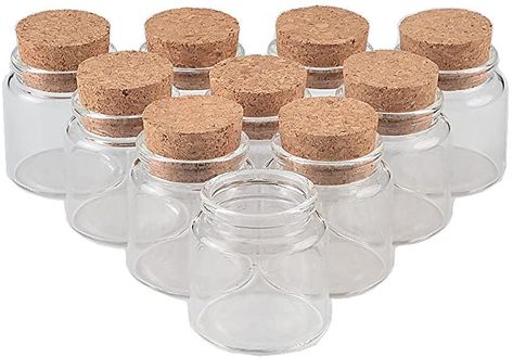 Amazon.com: TAI DIAN Glass Bottles with Cork Crafts Bottles Jars Weding Gift 50ml Empty Jars Containers Bottles 24pcs (24, 50ml-47x50x33mm) : Home & Kitchen Bottle Ideas Decor, Empty Bottle Ideas Decor, Small Jars Ideas, Dried Flower Candles, Jars Ideas, Favour Jars, Bottle Ideas, Empty Jar, Glass Bottles With Corks