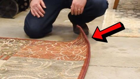 Rug Gripper Diy, Rug Corners Curling Diy, Diy Area Rug, Get Wrinkles Out Of A Folded Rug, How To Get Rugs To Lay Flat, Keep Off Rug, How To Keep Rugs From Slipping, How To Fix A Curling Rug Corner, How To Bind A Carpet Remnant Diy