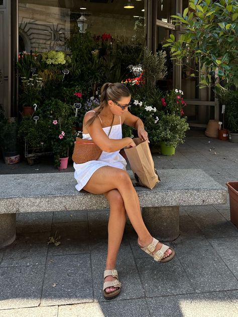 Grande Fanny curated on LTK Summer Birkenstock Outfit, Clogs Outfit Ideas, Birkenstock Summer Outfit, Arizona Birkenstock Outfit, Birkenstock Arizona Outfit, Birkenstock Outfit Summer, Clog Outfits, Birkenstock Boston Outfit, Birks Outfit