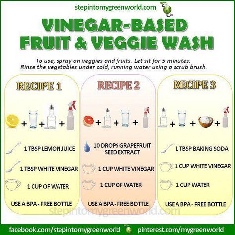 3 vinegar based fruit & veggie wash recipes Fruit And Veggie Wash, Fruit Veggie Wash, Veggie Wash, Fruit And Vegetable Wash, Fruit And Veggie, Juicing Benefits, Distilled White Vinegar, Cleaners Homemade, Green Cleaning