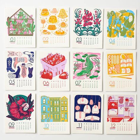 Homemade Calendar, Calendar Design Inspiration, Diy Desk Calendar, Desk Calendar Design, Wall Calendar Design, Creative Calendar, 달력 디자인, Letterpress Design, Unique Calendar