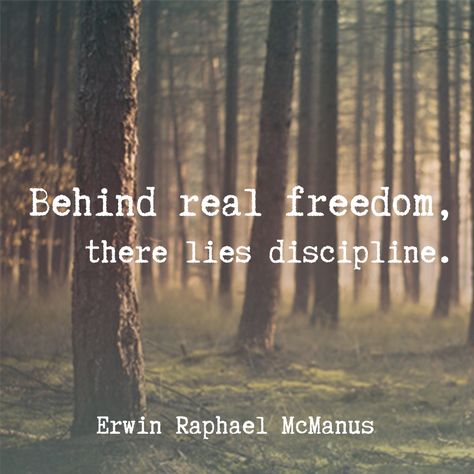 Erwin McManus inspirational quote freedom discipline Use Your Words, Holiday Quote, Freedom Quotes, Notable Quotes, Thanksgiving Holiday, Word Pictures, Be Kind To Yourself, Happy Thoughts, Amazing Quotes