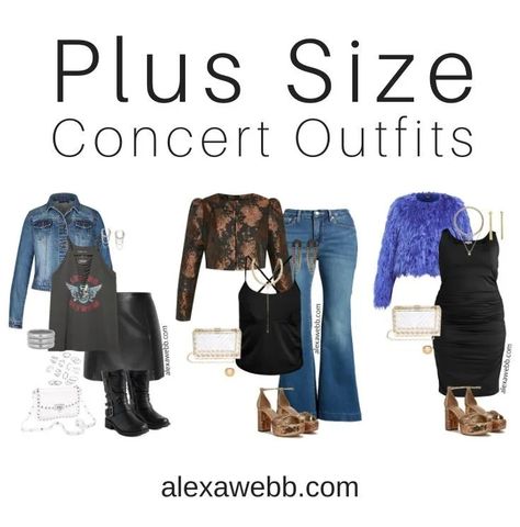 Plus Size Fall Concert Outfits - Part 2 - Alexa Webb Usher Concert Outfit Ideas Plus Size, Concert Outfit For Plus Size, Rock Concert Outfit Ideas Plus Size, Plus Size Rock Concert Outfit, Concert Outfit Fall Night, Rock Concert Outfit Plus Size, Plus Size Concert Outfit Ideas, Concert Outfit Ideas Plus Size, Plus Size Concert Outfit