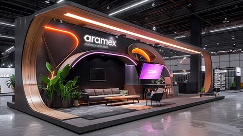 Aramex expo booth concept - AI :: Behance Expo Booth Design Exhibitions, Open Booth Design, Expo Booth Design, Digital Art Exhibition, Art Exhibition Design, Stall Design, Exhibition Stands, Stall Designs, Exhibition Stand Design