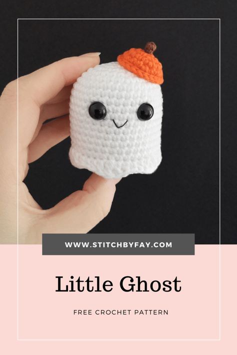 Little Ghost Crochet Pattern - Free Pattern - Stitch by Fay Ghost Crochet Pattern, Ghost Crochet, Ghost Keychain, Shawl Ideas, Crochet Ghost, Ghost Pattern, Crochet Holiday, Fall Crochet Patterns, Fall Crochet