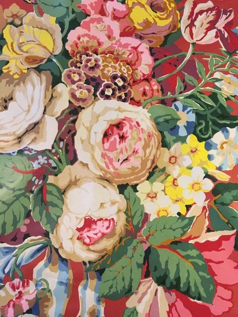 Chintz Fabric Vintage, Floral Chintz Fabric, Laura Ashley Bedroom, Floral Fabric Prints, Vintage Fabric Prints, Yellow Floral Fabric, Vintage Floral Prints, Ashley Bedroom, Vintage Floral Art