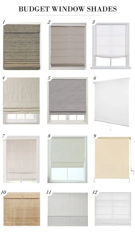 Budget Window Shades + Curtains Roundup - Jenna Sue Design Short Window Treatments Living Room, Modern Window Coverings Kitchen, Inspired Shades Budget Blinds, Living Room Curtains And Blinds, Window Coverings For Doors With Windows, White Window Shades, Ikea Window Shades, Budget Window Treatments, Door With Window Covering