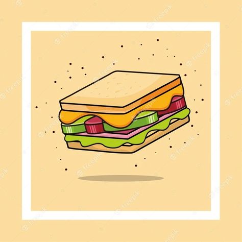 Premium Vector | Sandwich icon. sandwich illustration. Sandwich Illustration, Fish Background, Minimalist Poster Design, Food Kawaii, Premium Meat, Flat Background, Party Logo, Beautiful Logos Design, Flat Icons Set