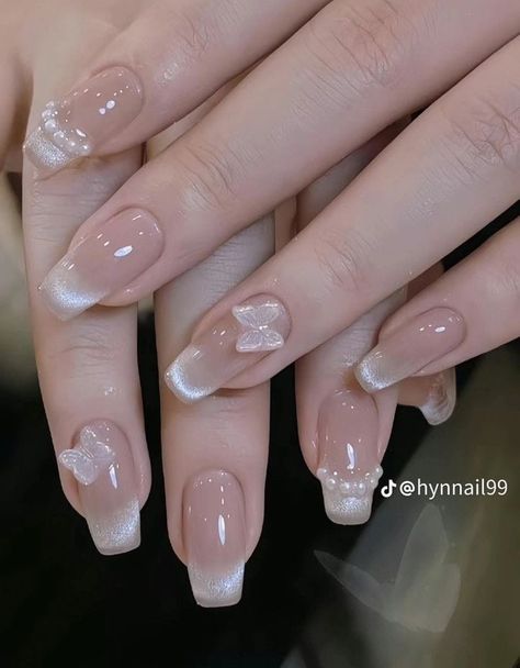 Nail Art Elegant Classy Beautiful, Classy Nails French Tip, Classy Nails French, White Nails Chrome, Trendy Nails Classy, French Tip Nails Black, Classy Gel Nails, Elegant Touch Nails, Asian Nails