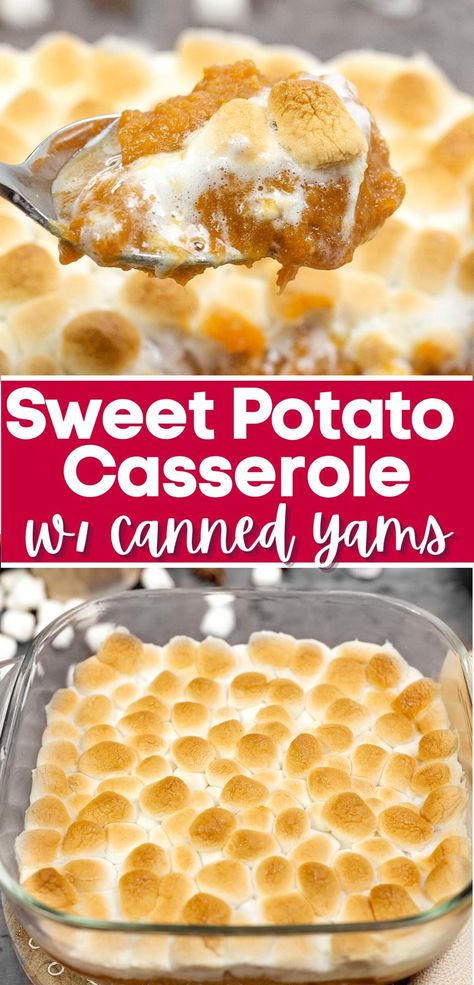 Canned Sweet Potato Casserole, Sweet Potato Marshmallow Casserole, Gnocchi Vegan, Sweet Potato Casserole Healthy, Canned Yams, Sweet Potatoes With Marshmallows, Best Sweet Potato Casserole, Sweet Potato Casserole Easy, Canning Sweet Potatoes