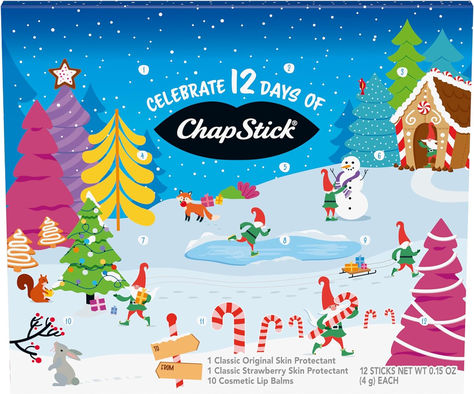 ChapStick Holiday 12 Day Advent Calendar Lip Balm Gift Set - 0.15 Oz Chapstick Gift, Cool Advent Calendars, Chapstick Lip Balm, Holiday Lip, Lip Balm Gift, Vanilla Icing, Lip Balm Tubes, Holiday Day, Beauty Advent Calendar