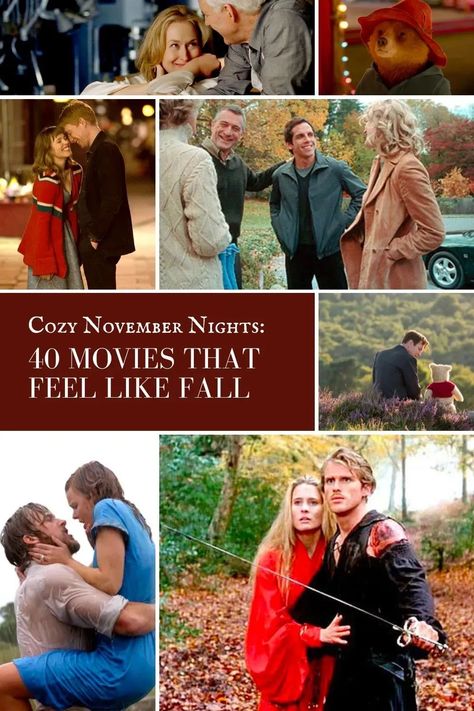 Favorite Movie Couples, Cosy Fall Movies, Movies For November, Fall Disney Movies, Cozy Movies To Watch This Fall, Fall Vibe Movies, Movies That Feel Like Fall, Cozy Fall Movies List, November Movies List