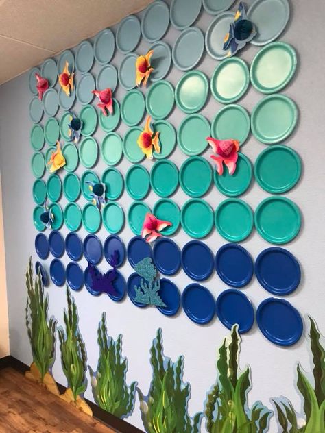 Vbs Ocean Theme, Ocean Classroom Decor, Shipwrecked Vbs, Submerged Vbs, Ocean Vbs, Scuba Vbs, Vacation Bible School Craft, Ocean Classroom, Under The Sea Decorations