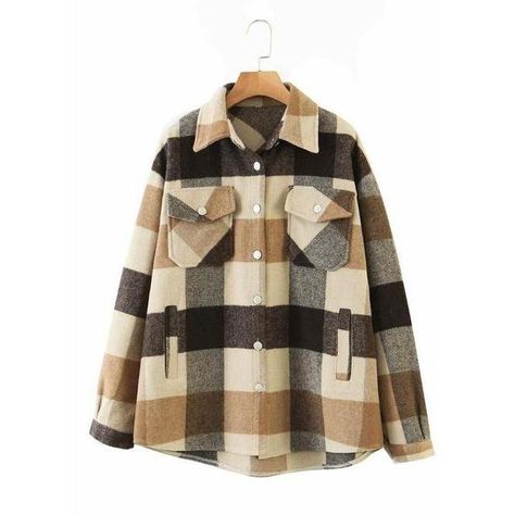 Causal Made Easy Classic Oversized Plaid Shacket-Women's Clothing-Z & Joxa Co. Plaid Winter Jacket, Casual Plaid Shirt, Plaid Jacket Women, Mode Mantel, Autumn Outwear, Checkered Blouse, Plaid Shirt Women, Outwear Fashion, Long Coat Jacket