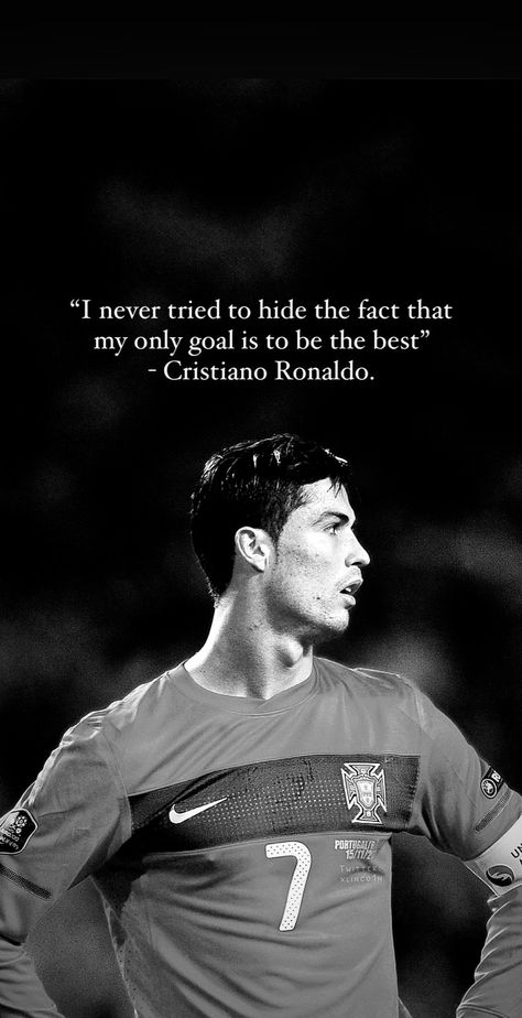 Inspirational Football Quotes, Football Inspiration, Ronaldo Goat, Soccer Wallpaper, Ronaldo Manchester, Football Motivation, Player Quotes, Cristiano Ronaldo Quotes, Inspirational Sports Quotes