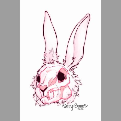 Drawing Rabbit, Bunny Skull, Robot Tattoo, P Tattoo, Skull Reference, Halloween Circus, Rabbit Drawing, Bunny Tattoos, Mouth Drawing