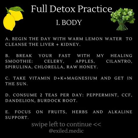 Fabian Kowallik on Instagram: "The best ROUTINE to DETOX your body, mind, soul and spirit! If you want to find a community that motivates you and teaches you everything you need to know about health. Join my private community as soon as more spaces open! Here, you get access to - The Optimal Detox and Gut Reset Masterclass - My e-Book “The Banned Blueprint” - Live Q&A and daily support by me and my team - A thriving and growing independent health community #detox #detoxification #liverdetox #cilantro #alternativehealth #medicine #selfdevelopment #biohacking #health" How To Detox Your Body From Toxins, Biohacking Health, Valerian Tea, Best Routine, Detox Herbs, Gut Reset, Body Mind Soul, Soul And Spirit, Full Body Detox