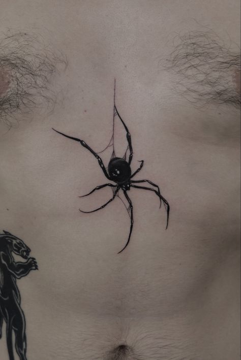 Tattoo spider Spider Tattoo Chest Men, Spider Armpit Tattoo, Spider Tattoo Realism, Spider Ribcage Tattoo, Spider Tattoo Collarbone, Mens Spider Tattoo, Gothic Spider Tattoo, Spider Chest Tattoo, Tricep Tattoo Ideas