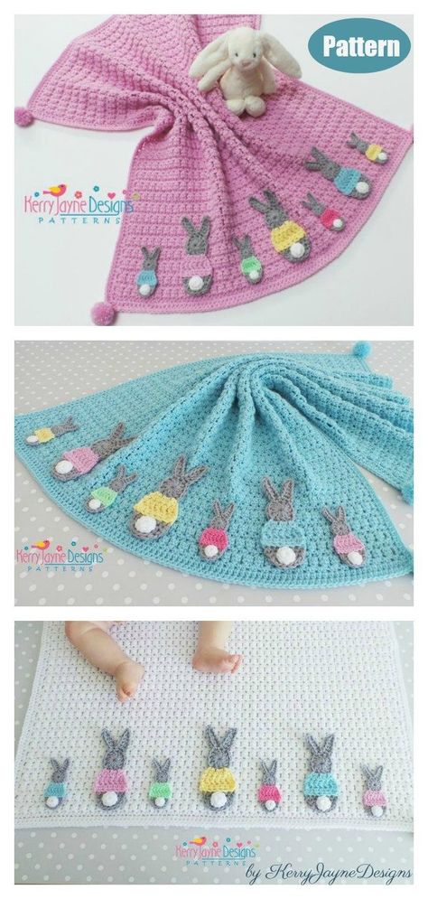 Bunny Blanket Free Crochet Pattern and Paid Peter Rabbit Crochet Blanket, Crochet Baby Blanket Patterns Free, Crocheting Blanket, Crocheted Baby Blanket, Bunny Blanket, Easter Decorating, Crocheted Blanket, Bunny Crochet, Baby Afghan Crochet