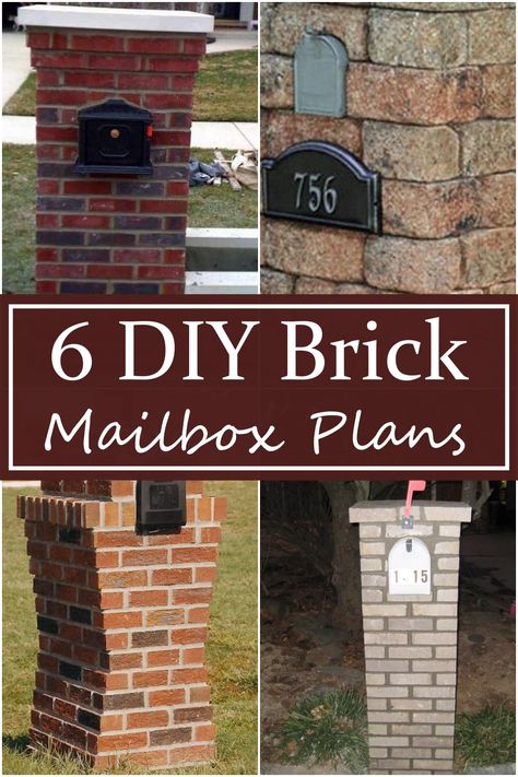 6 DIY Brick Mailbox Plans - DIY Crafts Mailbox Landscaping Brick, Red Brick Ideas Landscaping, Brick Mailbox Diy, Diy Mail Box Ideas Curb Appeal, Brick Mailbox Makeover, Brick Mailboxes Designs, Diy Brick Mailbox Ideas, Diy Brick Mailbox How To Build, Concrete Mailbox Ideas