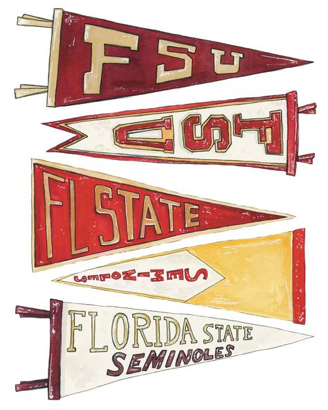 saturdays in tallahassee 🏈🍻 part one of our fall collection is here ! shop online artxnikki.com or in our mobile store ♥️💛 coasters, buttons, prints, revamped stadium cups, a tote.. we have you all set for gamedays this season! Umiami Wall Art, Fsu Prints, Fsu Aesthetic, Poster University, College Dorm Art, Fsu Gameday, Fsu Logo, College Prints, Horizontal Prints