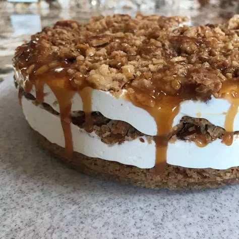 Butter Brickle Frozen Delight Recipe | Allrecipes Jello Fluff, Butter Brickle, Icebox Cakes, Oat Crumble, Butter Toffee, Ice Cream Cakes, Icebox Cake, Hungry Girl, Cream Cakes