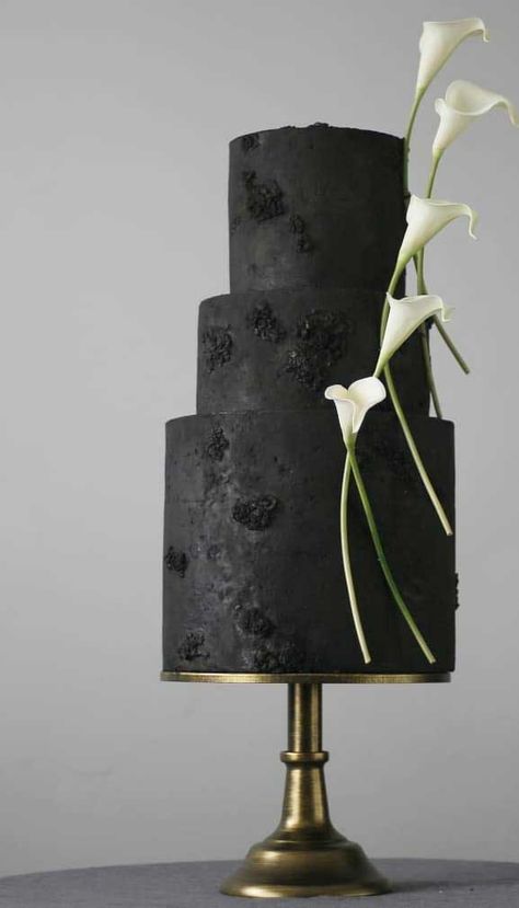 White Vanilla Cake, Gothic Wedding Cake, Wedding Cake Trends, Textured Wedding Cakes, Types Of Wedding Cakes, Black And White Wedding Cake, Wedding Color Palettes, Themes Wedding, The Wedding Cake