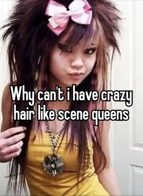 How To Do Scene Hair, Emo Hair 2000s, Scene Hair Curly, Emo Hair Tutorial, Scene Kid Hair, Scene Hair Tutorial, Emo Scene Aesthetic, Curly Scene Hair, Scene Clothing