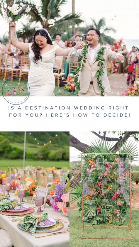 Considering a destination wedding in Hawaii? Discover the perks of year-round outdoor celebrations, intimate guest lists, and unique experiences that make Hawaii weddings unforgettable. Learn about key considerations, budgeting tips, and questions to ask yourself to decide if this is the perfect choice for your big day! Wedding In Hawaii, Hawaii Weddings, Questions To Ask Yourself, Travel Recommendations, Welcome Drink, Unique Experiences, Brunch Wedding, Guest Experience, Wedding Planning Advice