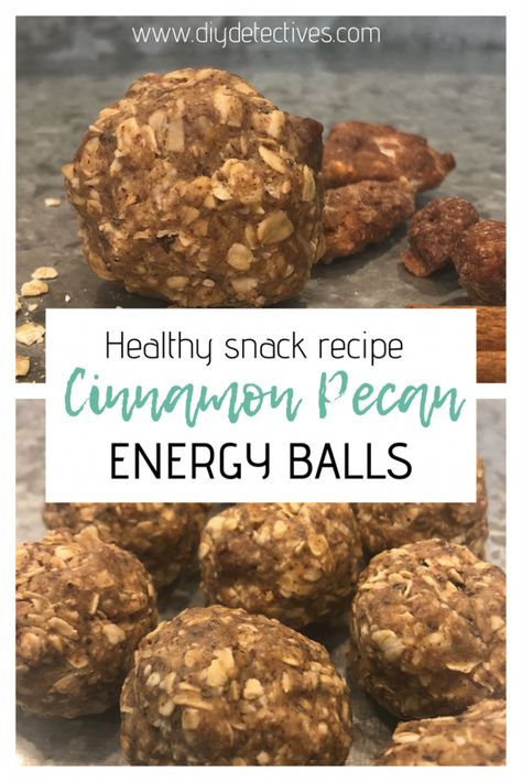 Healthy Snack recipe: Cinnamon Pecan Energy Balls Healthy Snack Recipe, Energy Balls Healthy, Cinnamon Pecans, Energy Ball Recipe, Organic Snacks, Protein Balls, Snacks To Make, Game Day Snacks, Energy Balls