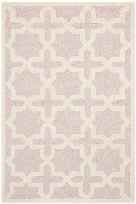 Amazon.com - Safavieh CAM125M Cambridge Collection Handmade Wool Area Rug, 4 by 6-Feet, Light Pink/Ivory Contemporary Bedroom Decor, Pink Ivory, Ivory Area Rug, Carpet Colors, Geometric Area Rug, Hand Tufted Rugs, Accent Rugs, Wool Area Rug, Indoor Area Rugs