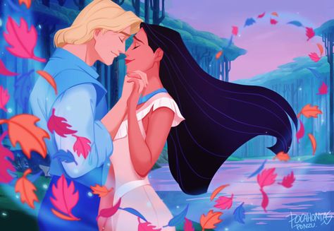 Pocahontas 1995, Pocahontas Art, Pocahontas And John Smith, Disney Princess Pocahontas, Pocahontas Disney, Princess Pocahontas, Disney Couple, Colors Of The Wind, Images Disney