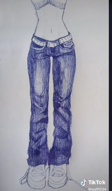 How To Draw Jeans Tutorial, Easy Landscape Reference, How To Draw Pants Tutorial, Pants Tutorial Drawing, Gallery Exhibit, Abstract Realism, Cute Ladybug, Tools Drawing, Body Tutorial