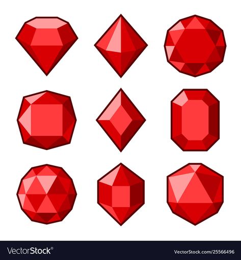 Ruby Illustration, Ruby Drawing, Gem Illustration, Crystal Icon, Gem Shapes, Diamond Illustration, Crystal Illustration, Jewel Drawing, Gem Drawing