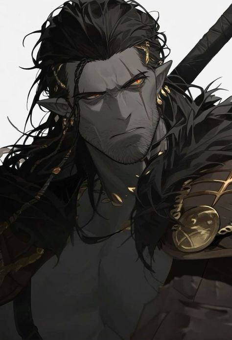 Barbarian Character Design Male, Drow Male, Dnd Orc, Male Elf, Writing Fantasy, Dungeons And Dragons Classes, Dungeons And Dragons Characters, Dnd Art, Fantasy Male