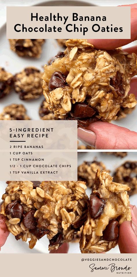 Healthy Banana Recipes, Ripe Banana Recipe, Banana Snacks, Registered Dietitian Nutritionist, Healthy Banana, Banana Chocolate, Healthy Sweets Recipes, Banana Healthy, Banana Chocolate Chip