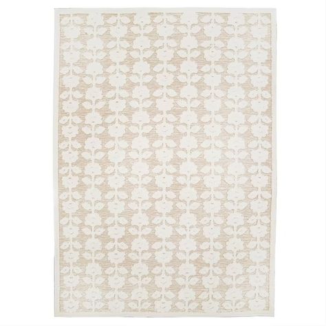 My Texas House Poppy 7'10" x 9'10" Driftwood Floral Indoor/Outdoor Rug - Walmart.com Neutral Rug For Nursery, Layered Rug Nursery, Natural Rug Bedroom, Rug In Closet, Neutral Dining Room Rug, Laundry Room Rug Ideas, Entry Way Rug Ideas, Neutral Area Rugs In Living Room, Breakfast Nook Rug