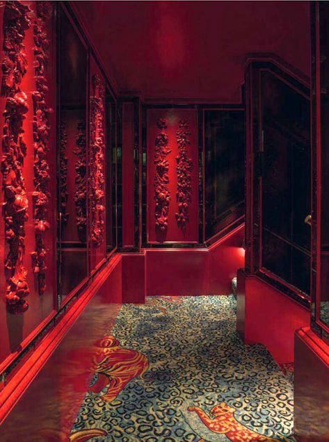 Habitually Chic® » Annabel’s London Bar Deco, Bar In Casa, Nightclub Design, Retro Interior, Red Rooms, Ideas Vintage, Red Walls, Dream House Decor, Red Aesthetic