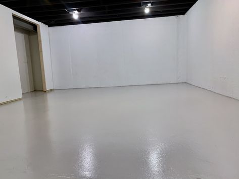 How to Paint Concrete Basement Floors Using Epoxyshield - Building Bluebird Epoxy Basement Floor Colors, Concrete Paint Colors, Painting Concrete Walls, How To Paint Concrete, Painting Basement Floors, Concrete Basement Floors, Basement Floors, Concrete Basement, Basement Paint Colors