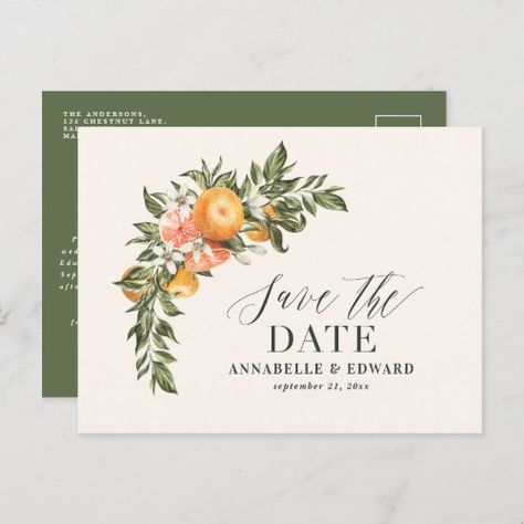 Script Elegant Wedding Citrus Botanical Modern Ann Announcement Postcard #zazzle #weddinginvitations #birthdayinvitations #babyshowerinvitations #zazzleinvitations #monogram #businesscards #graduation #homedecor Wedding Invitation Content, Wedding Invitation Message, Postcard Wedding, Postcard Wedding Invitation, Wedding Messages, Business Invitation, Wedding Invitation Video, White Wedding Invitations, Save The Date Postcards