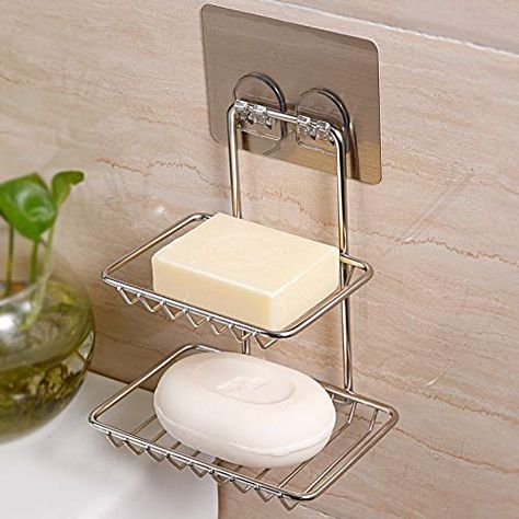 Bathroom Soap Holder Ideas, Washroom Organizer, Metal Bathroom Accessories, Kitchen Soap Holder, Shampoo Holder, Wire Product, Storage Corner, Soap Sponge, Layered Soap