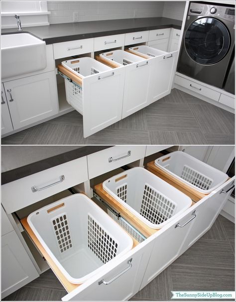 Laundry Room Organization Storage, Hidden Laundry, Laundry Room/mud Room, Desain Pantry, Small Laundry Rooms, Small Laundry Room, Small Laundry, Laundry Room Storage, Laundry Mud Room