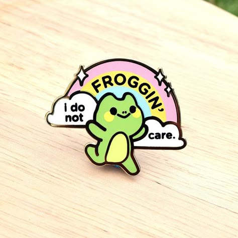 Opinions Of Others, Happy Frog, What Others Think, Enamel Pin Collection, Sea Wallpaper, Frog Design, Cute Doodles Drawings, Cool Pins, Live Your Best Life