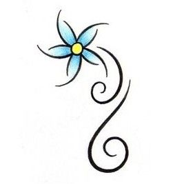 Simple Small Blue Flower Tattoo Design - TattooWoo.com Tattoos For Beginners, Blue Flower Tattoos, Simple Flower Tattoo, Beginner Tattoos, Petit Tattoo, Kunst Tattoos, Muster Tattoos, Simple Tattoo Designs, Pattern Tattoo