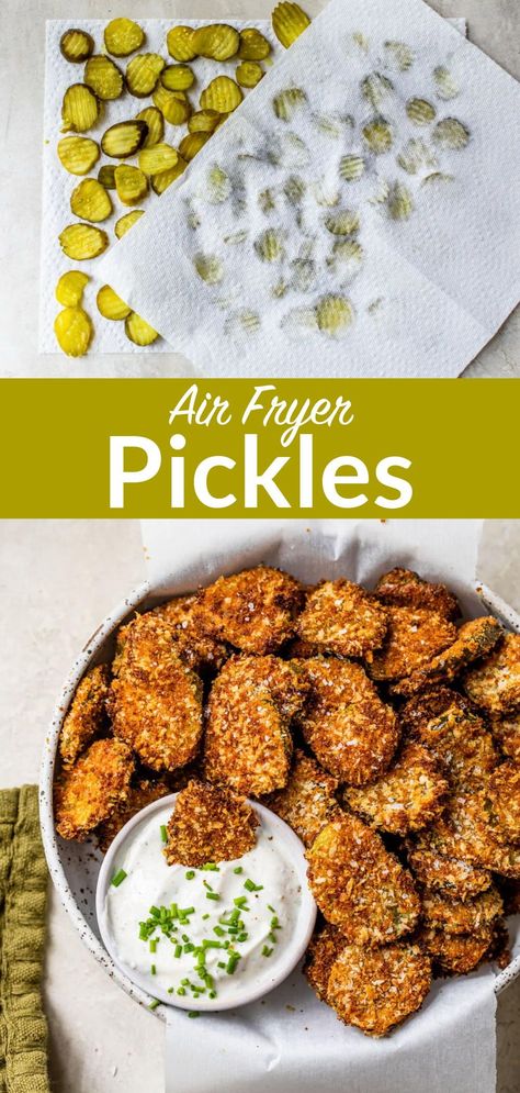 What To Make With Pickles, Salty Snack Recipes, Air Fryer Fried Pickles, Healthy Salty Snacks, Superbowl Recipes, Facebook Recipes, Bowl Party Food, Airfryer Recipes, Air Fry Recipes