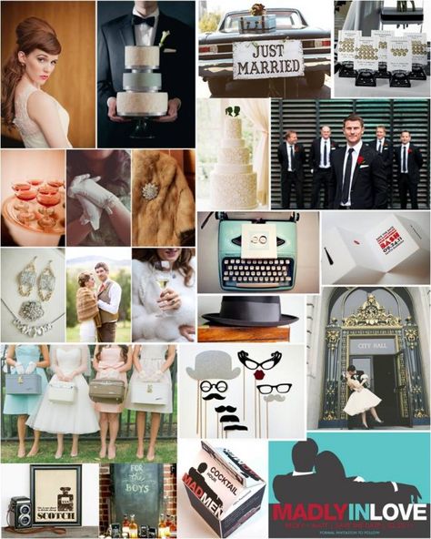 THEMED THURSDAY: MADLY IN LOVE on http://intertwinedevents.com 1960s Themed Wedding, Mad Men Wedding, Mad Men Wedding Theme, 1960 Wedding Theme, 1960s Wedding Theme, Mad Men 60s Party, Mad Men Themed Wedding, Mad Men Photoshoot, 60s Wedding Theme