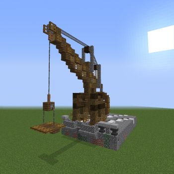 Ragnar's Medieval Crane - Blueprints for MineCraft Houses, Castles, Towers, and more | GrabCraft Medieval Minecraft Builds, Vila Medieval, Construction Minecraft, Minecraft Building Guide, Minecraft Decoration, Minecraft Structures, Minecraft Castle, Minecraft Medieval, Minecraft Furniture