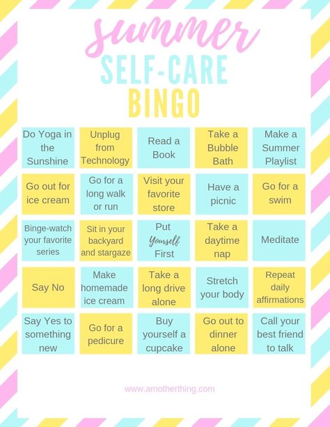 Sometimes we forget about self-care because we're so busy taking care of others. This fun and free printable helps you figure out small ways to practice self care all summer long. #printable #selfcare #bingo Self Care Bingo, Summer Selfcare, Summer Self Care, Importance Of Self Care, Sight Words Printables, Tootsie Pop, Sight Word Flashcards, Summer Books, So Busy