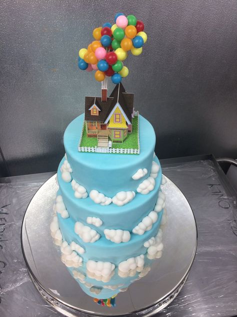 Up Theme Birthday Cake, Up Cake Disney, Up Movie Cake, Up Themed Cake, Up Wedding Cake, Up Birthday Cake, Movie Cakes, Up Cake, Disney Birthday Cakes