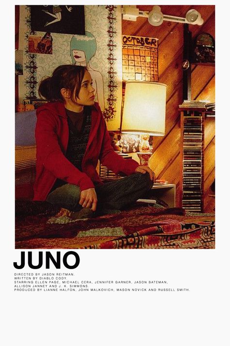 Juno Poster Vintage, Juno Poster, Polaroid Movie Poster Wall Bedroom, Juno Polaroid Poster, Juno Aesthetic, Poloriod Movie Poster, Juno Quotes Film, Juno Film, Film Instagram